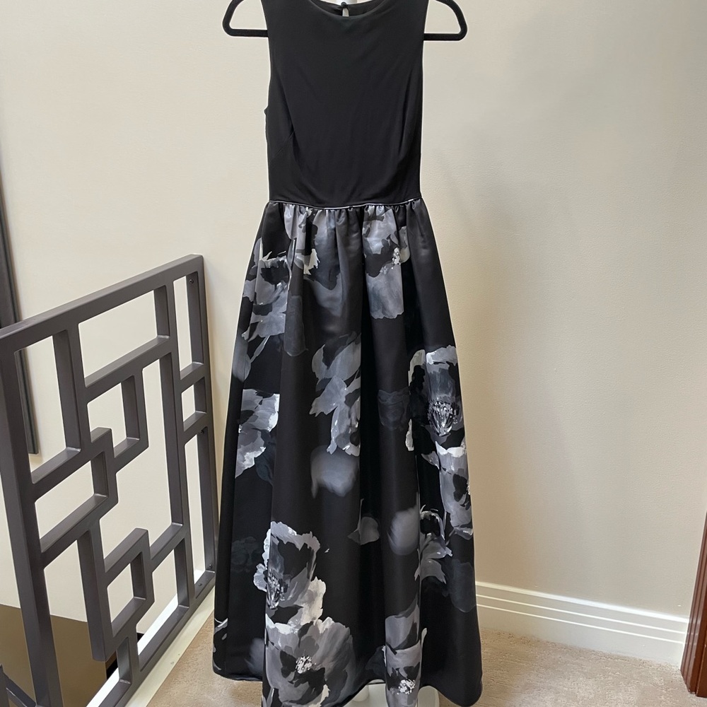 Black with attached skirt Evening Dress